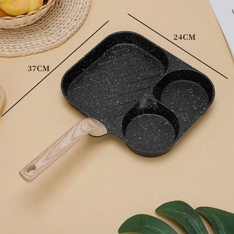 3-in-1 Divided Nonstick Breakfast Frying Pan | Egg & Grill Divided Breakfast Pan Axl