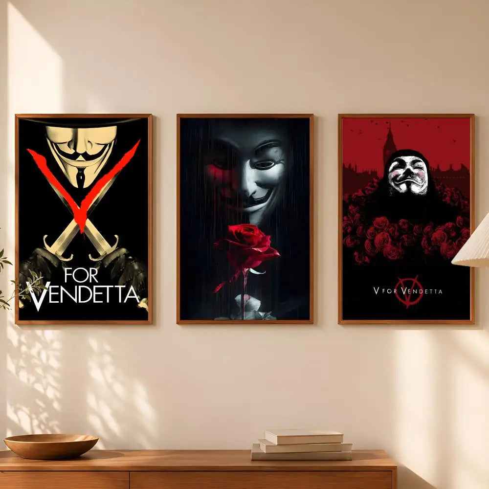 V for Vendetta Self-Stick HD PVC Wall Poster – Waterproof Wall Art Poster Axl