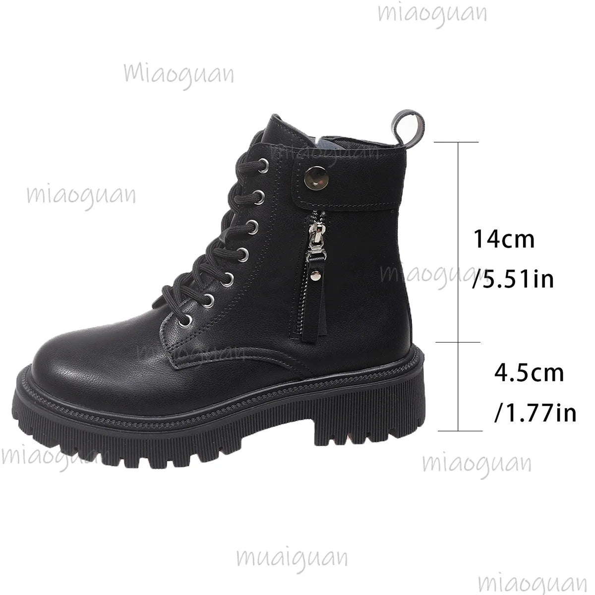 Women's Black Platform Ankle Boots – Zip Square Heel Platform Ankle Boots Axl