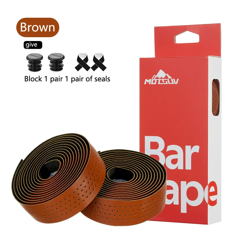 Road Bike Perforated Handlebar Tape – Non-Slip Breathable Wrap Handlebar Tape Axl Brown