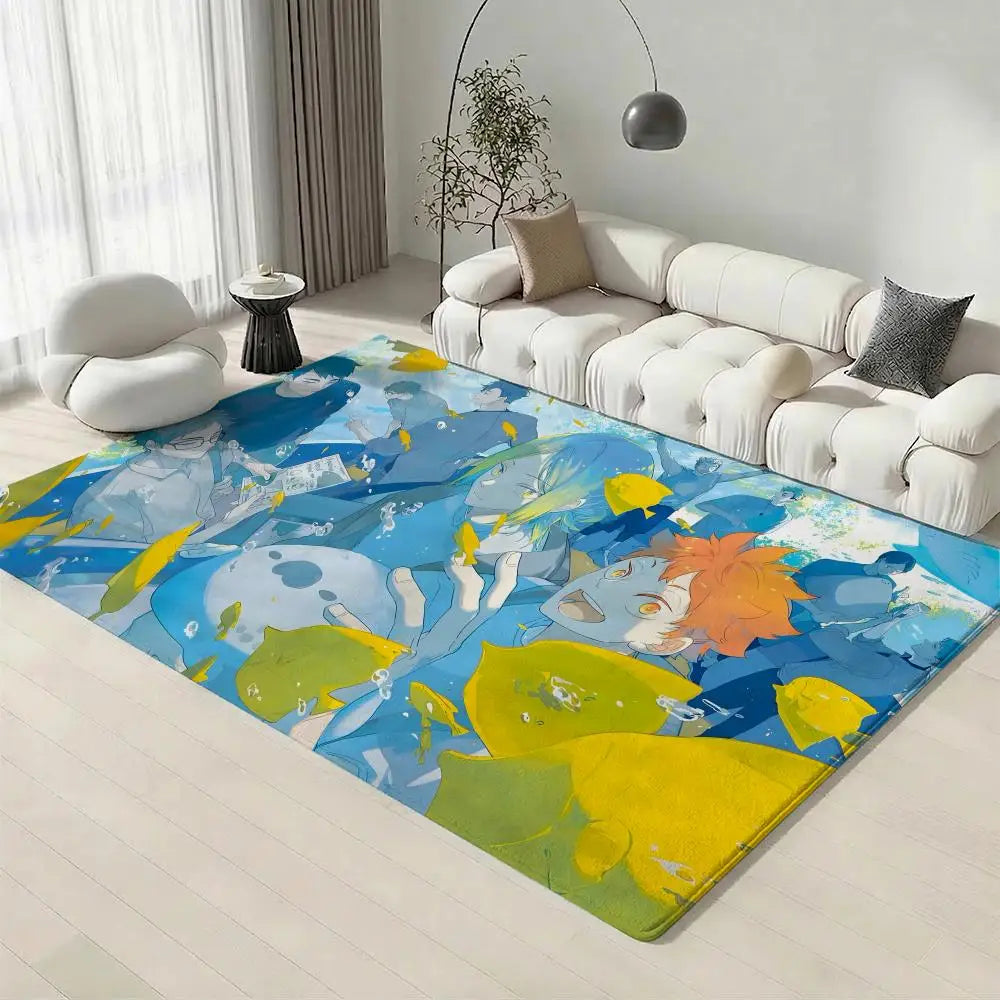 Haikyuu Anime Flannel Floor Mat – Non-Slip Soft Indoor Rug Anime Floor Rug Axl