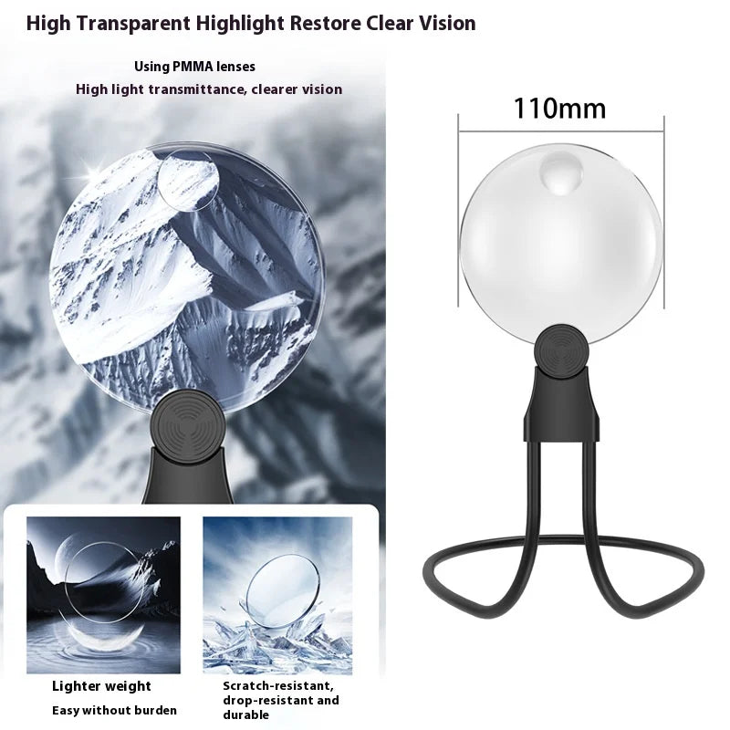 110mm Hands-Free Neck Magnifying Glass – Acrylic Reading Loupe Neck Magnifying Glass Axl