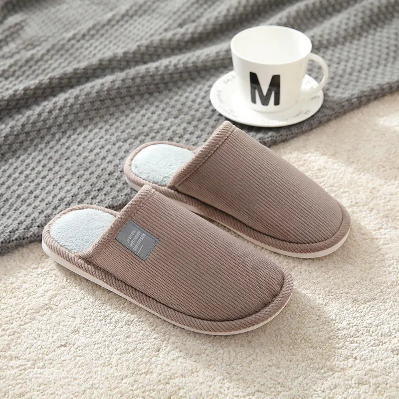 Men's Anti-Slip Cotton Slippers – Soft Sole Indoor House Shoes Men's Indoor Slippers Axl Brown 44-45