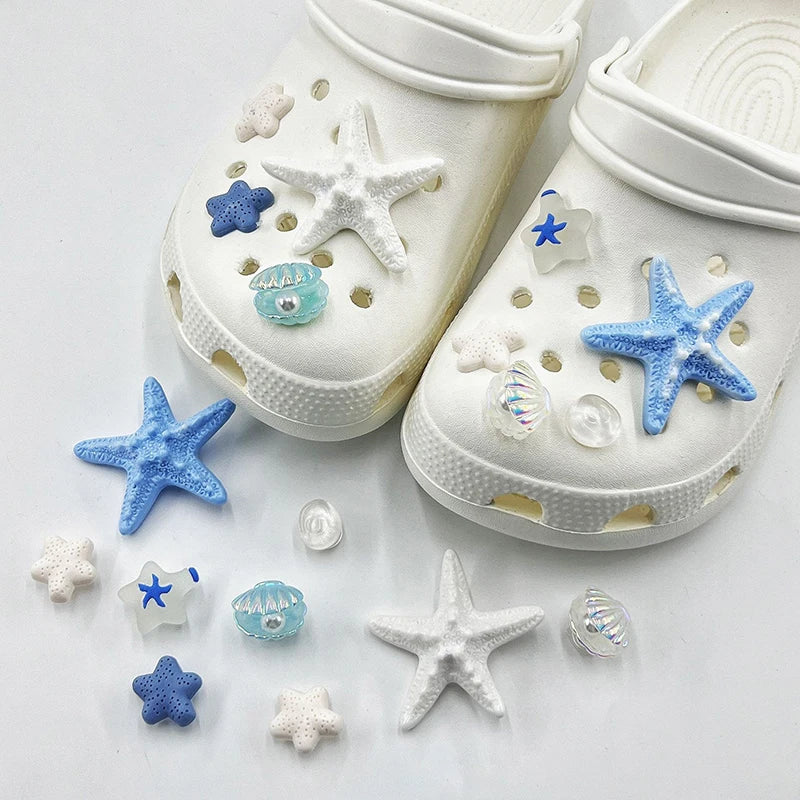 Sea Shell Shoe Charms Set – Starfish & Lava Rock Clips DIY Shoe Charms Set Axl