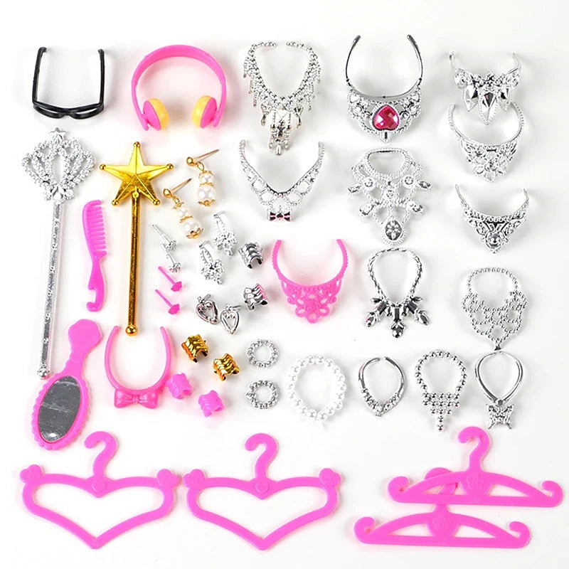 20Pcs Dollhouse Jewelry – Earrings, Bracelets & Crown for 1/6 Dolls Doll Jewelry Accessories Axl