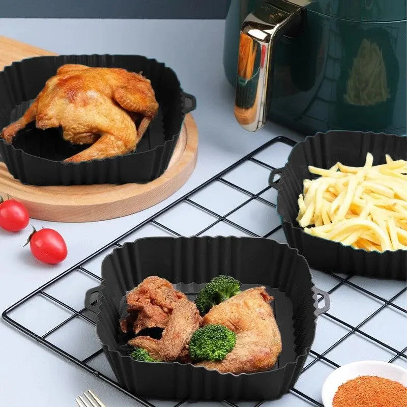 Silicone Air Fryer Liner – Reusable Square Baking Tray Mat Silicone Baking Mat Axl