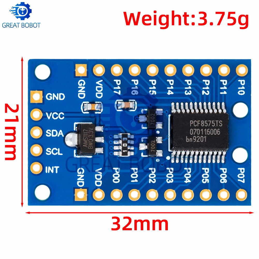 PCF8575 I2C IO Expander Module – 16 I/O Pins for Arduino IO Expander Module Axl