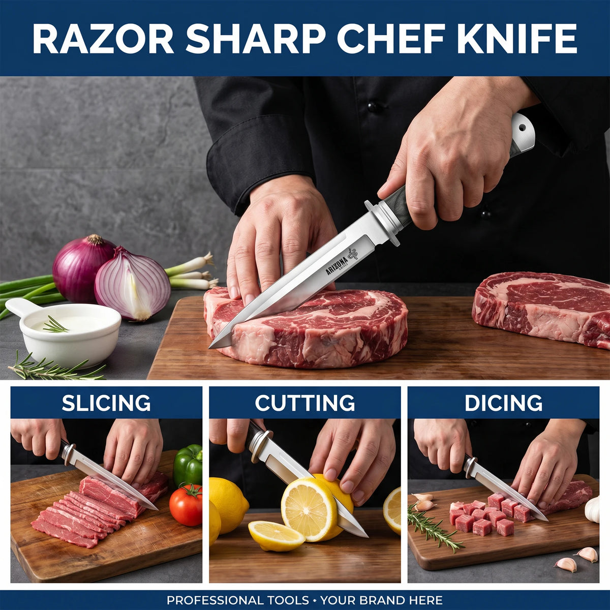 5Cr13 Steel Kitchen Utility Knife with Pakkawood Handle & Sheath Kitchen Utility Knife Axl