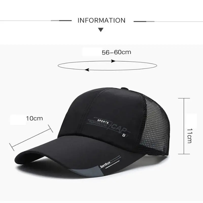 Men's Mesh Trucker Hat – Breathable Long Brim Baseball Cap Mesh Trucker Hat Axl