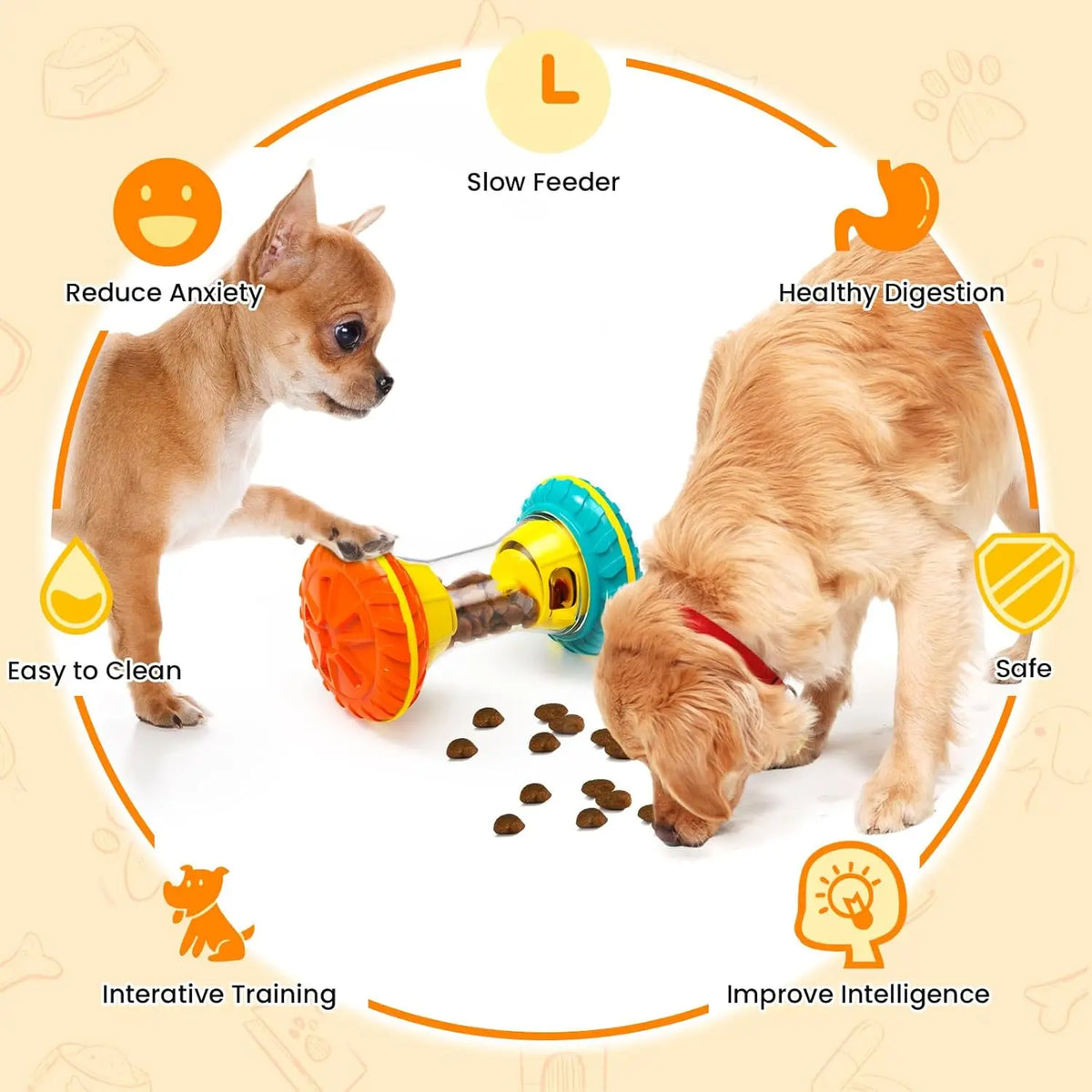 Interactive Dog Puzzle Toy – Treat Dispensing Slow Feeder Dog Puzzle Toy Axl