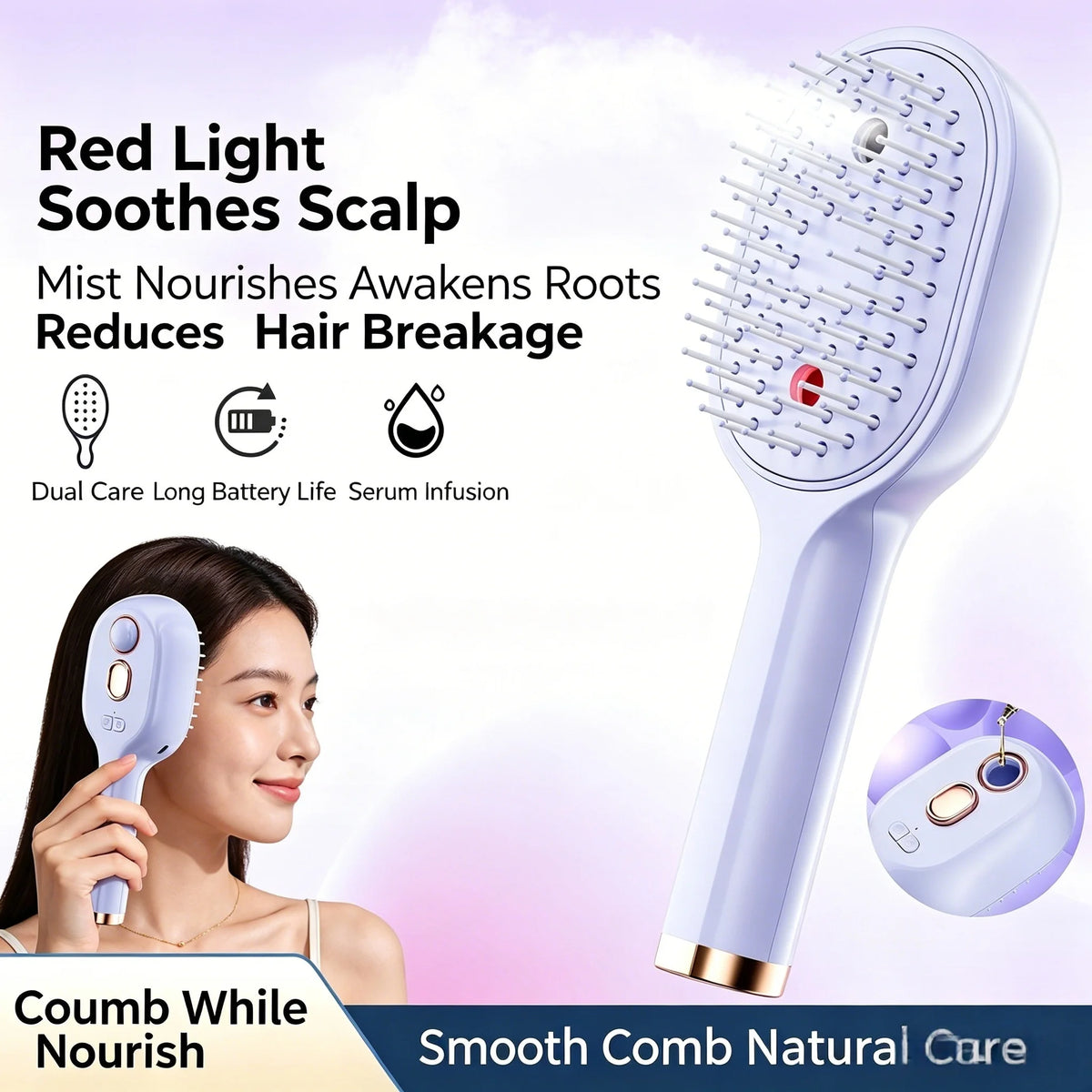 Electric Steam Hair Brush – Rechargeable Detangling Scalp Massager Electric Hair Brush Axl