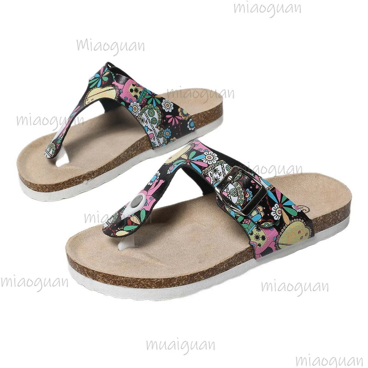 Bohemian Colorful Flat Sandals – Women's Clip Toe Beach Flip Flops Women's Flat Sandals Axl