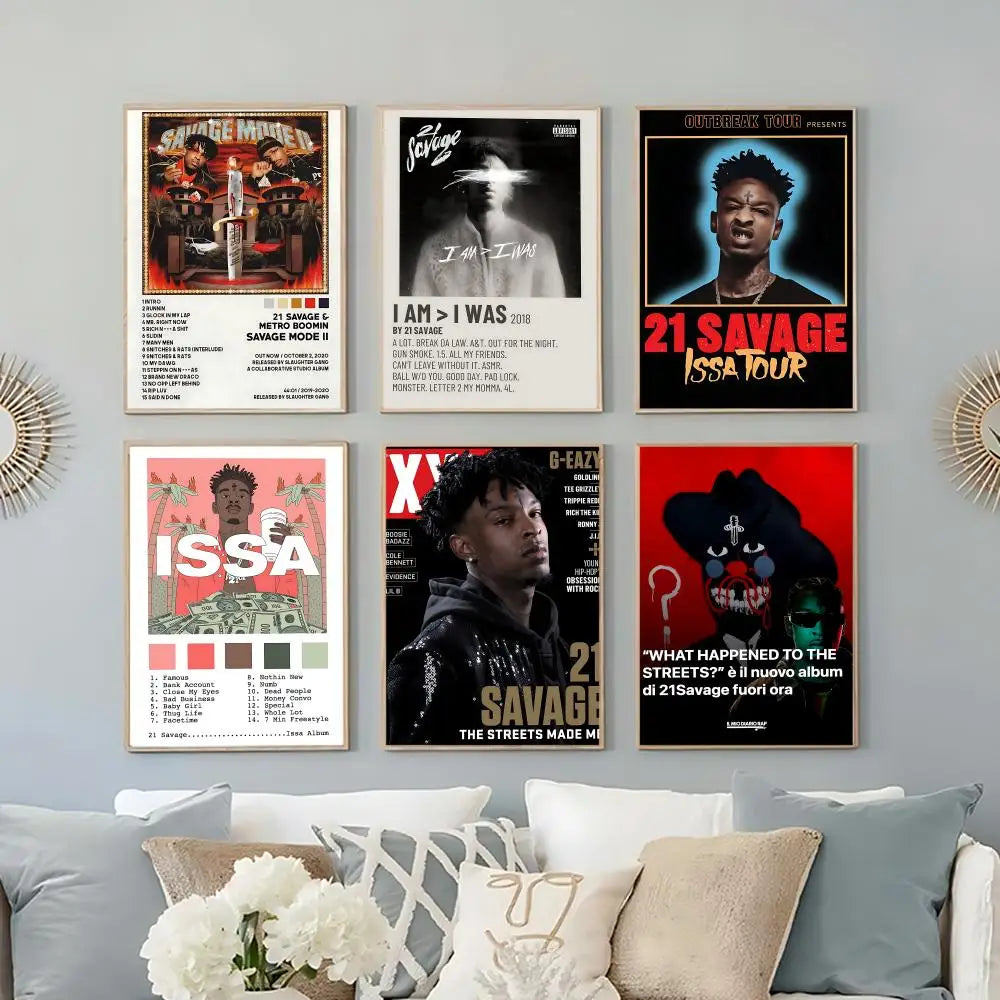 21 Savage HD Poster – Self-Adhesive Waterproof Wall Decor Wall Art Poster Axl