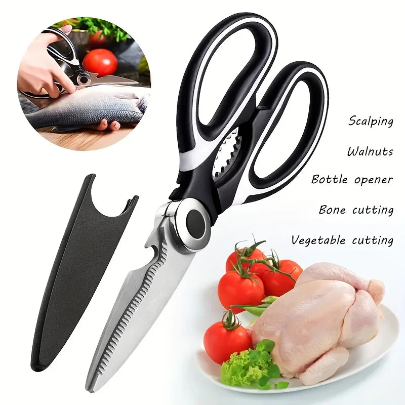 Stainless Steel Kitchen Scissors – Multi-Use Food Shears Kitchen Scissors Axl