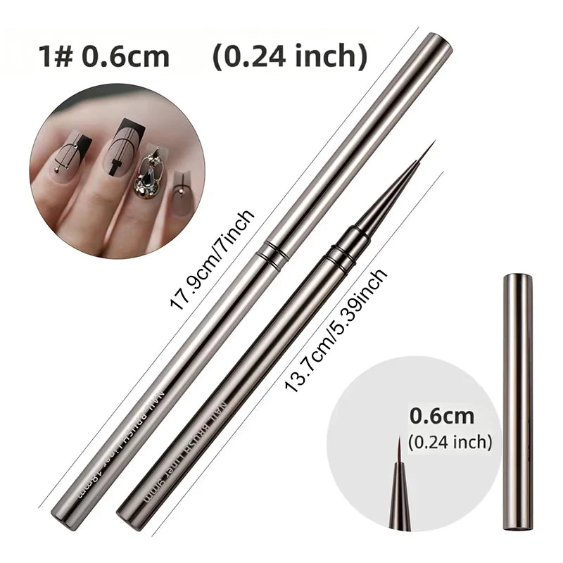 Nail Art Liner Brush Set 6–18mm | UV Gel Painting Pen Kit Nail Art Brush Set Axl