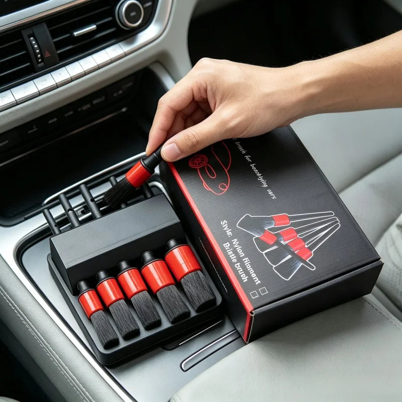 Car Detailing Brush Set – Dashboard, Air Vent & Wheel Brushes Car Detailing Brush Set Axl