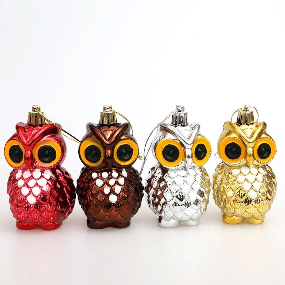 4-Pack Electroplated Owl Christmas Tree Ornaments | DIY Crafts Christmas Ornaments Axl