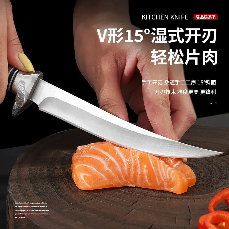 XUAN FENG D2 Steel Boning & Butcher Knife – Wood Handle Butcher & Boning Knife Axl