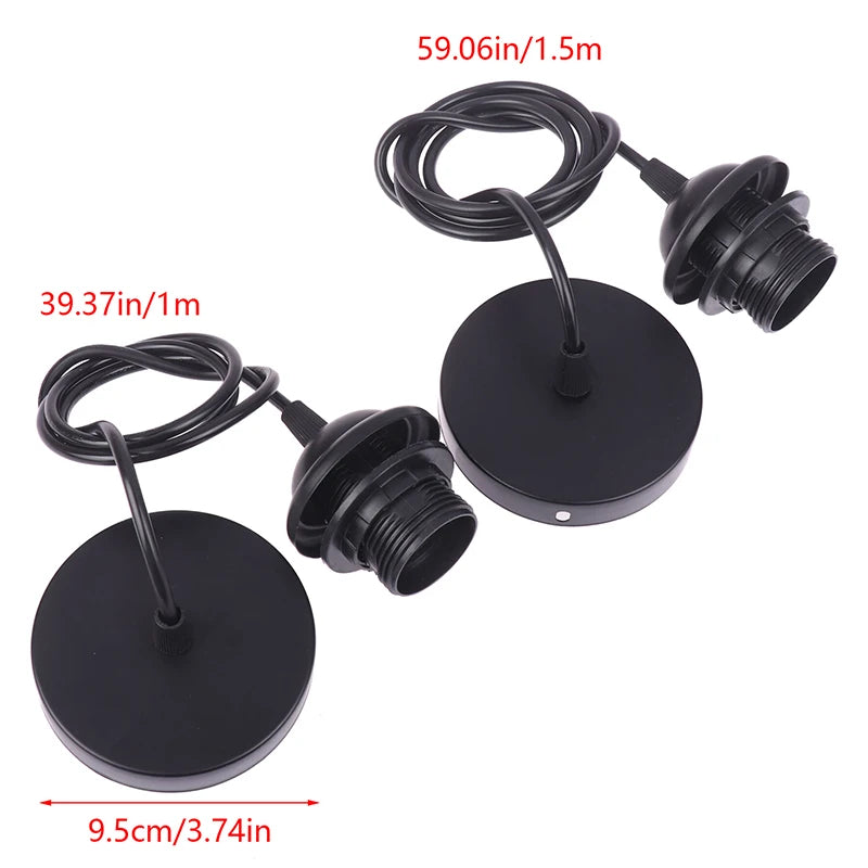 Retro E27 Pendant Lamp Holder Socket with 1m/1.5m Hanging Wire Pendant Lamp Holder Axl