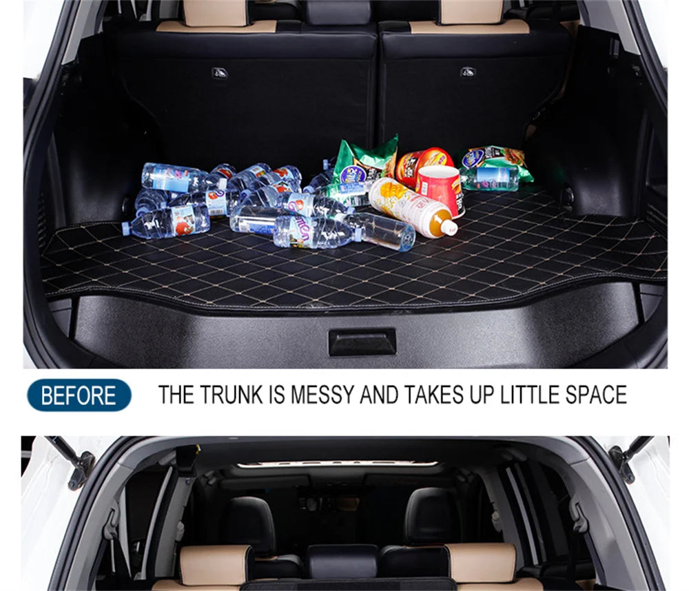 Leather Car Trunk Organizer – Large Folding Storage Box Car Trunk Organizer Axl