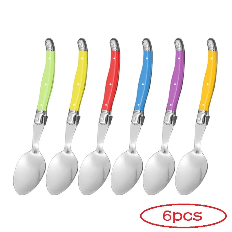 Laguiole Dinner Spoons Set of 6 – 8" Stainless Steel Tablespoons Dinner Spoon Set Axl Mix Spoon