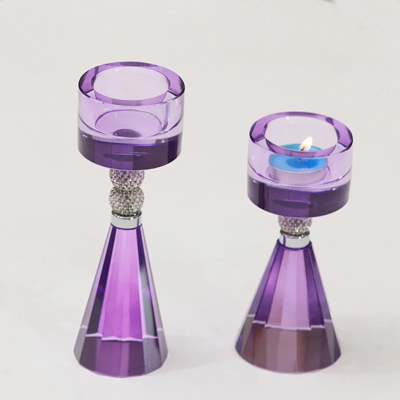 Crystal Glass Candle Holder – Luxury Elegant Candlestick Crystal Candle Holder Axl