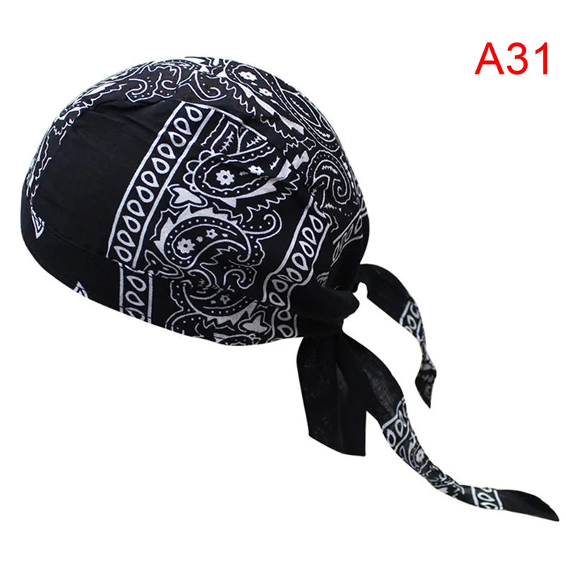 Unisex Cotton Durag Bandana Hat – Printed Head Scarf Cap Bandana Durag Hat Axl A31