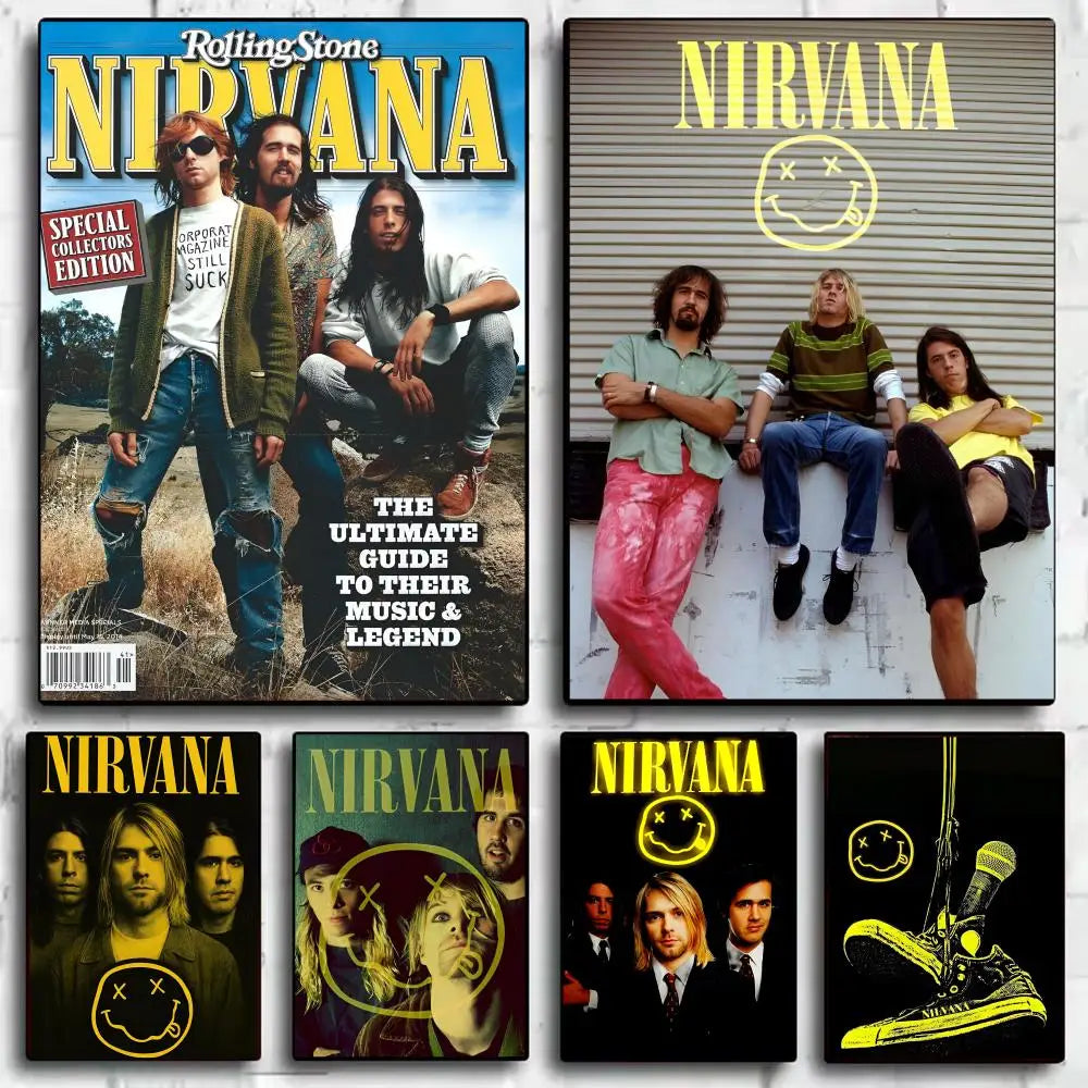 Nirvana Rock Band Wall Poster – Self-Adhesive Art Sticker Wall Art Poster Axl