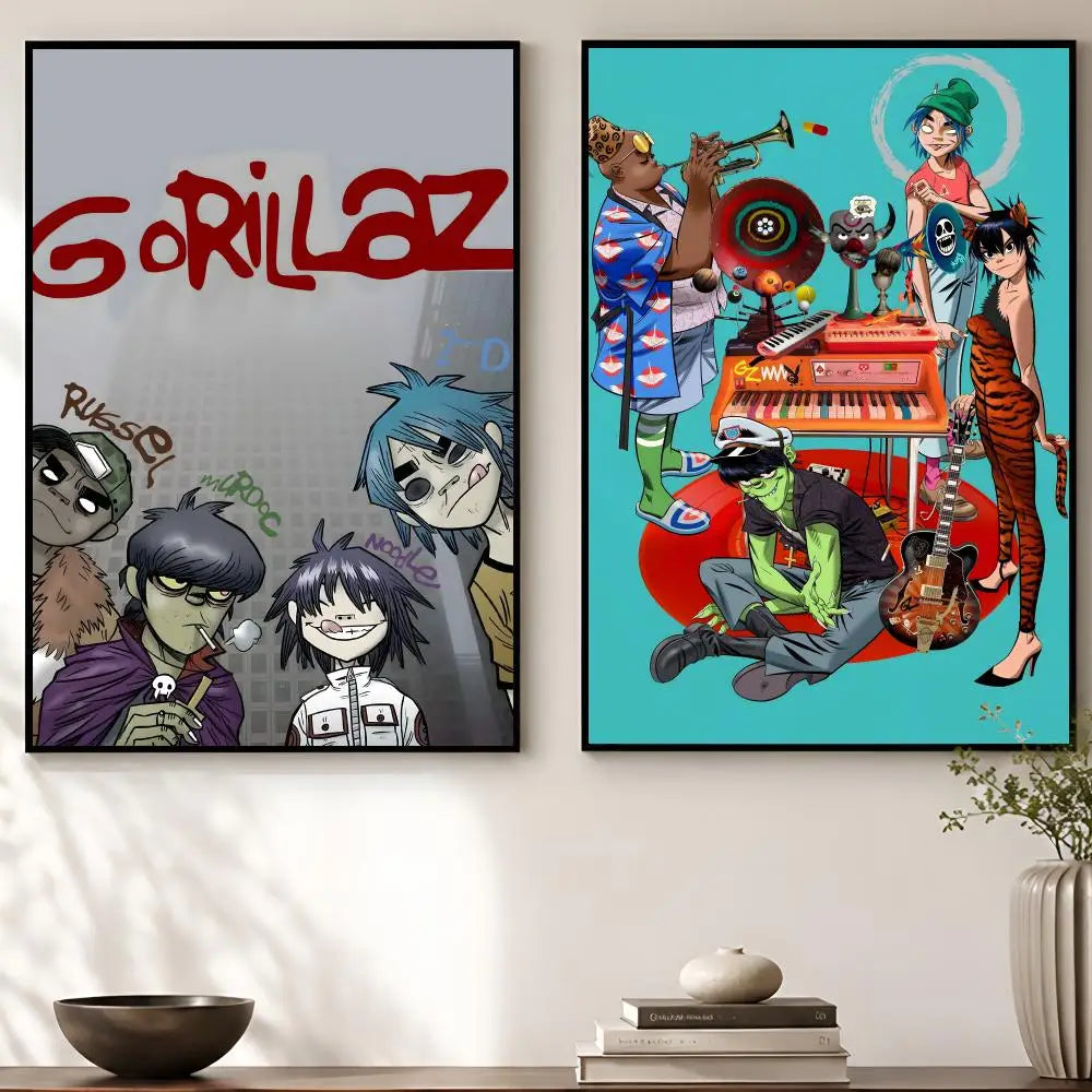 Gorillaz Album Poster – Self-Adhesive HD Wall Art Decor Decorative Wall Poster Axl