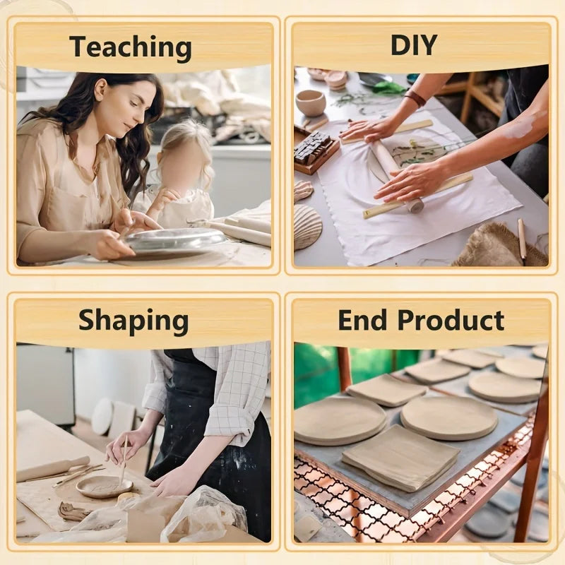 Wooden Clay Rolling Pin Guides – 10-Piece Thickness Strips, 5 Sizes Clay Crafting Tools Axl