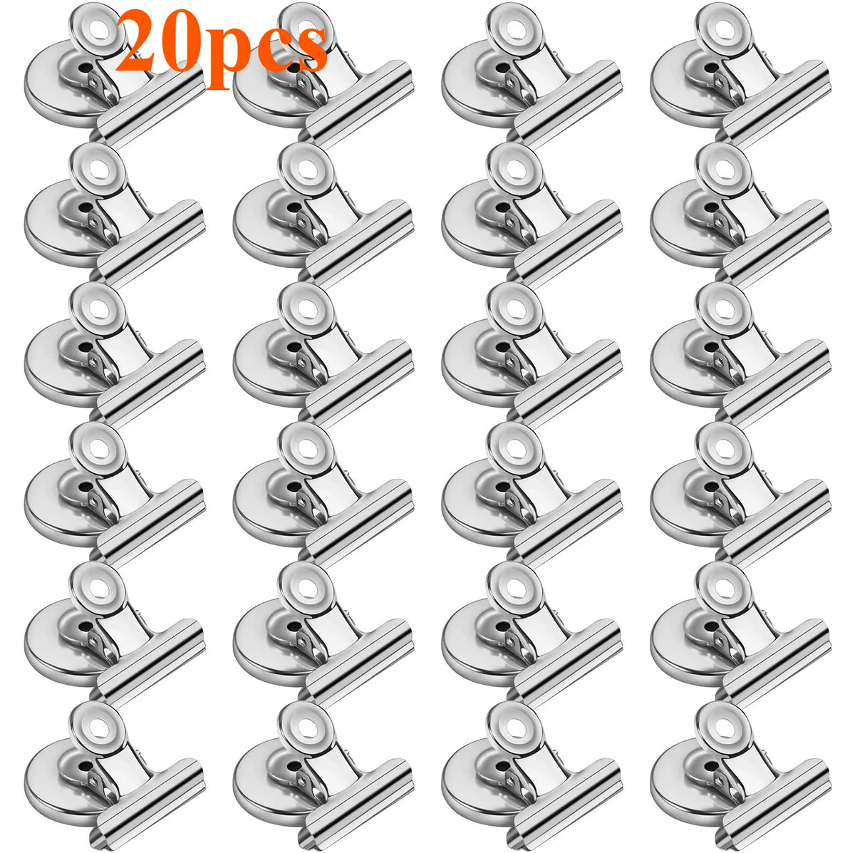 Strong Magnetic Clips for Whiteboard, Fridge & Photo Display Magnetic Clip Set Axl Silver-20pcs