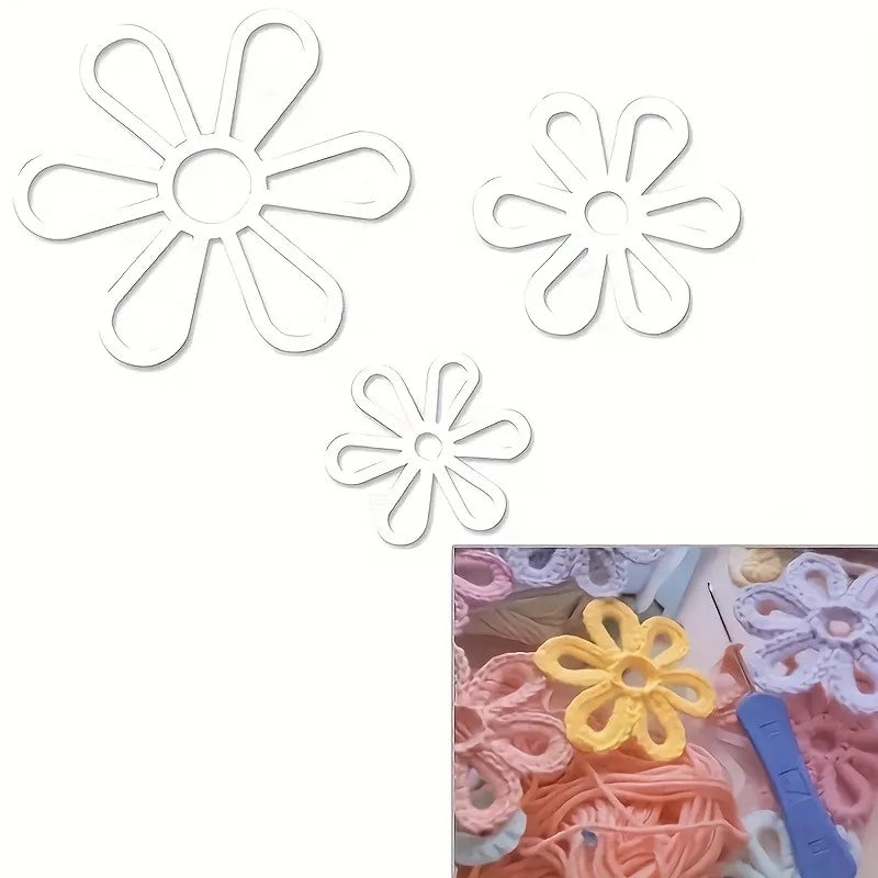 50Pcs Plastic Six-Petal Flower Shaping Pieces – Knitting Crafts Knitting Craft Accessory Axl