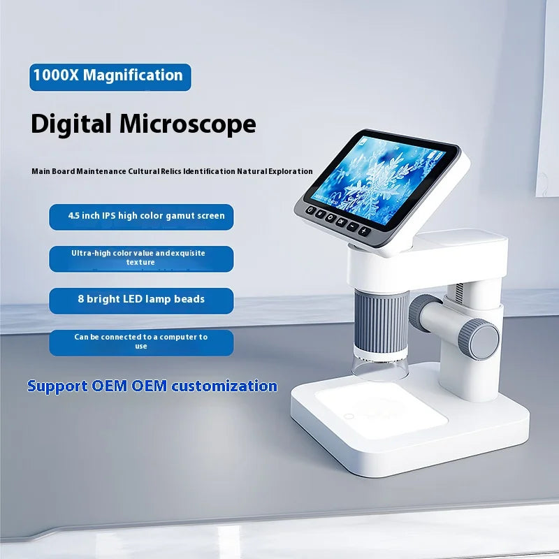 Portable Digital Microscope 4.5" IPS Screen 500x Magnification Digital Microscope Axl