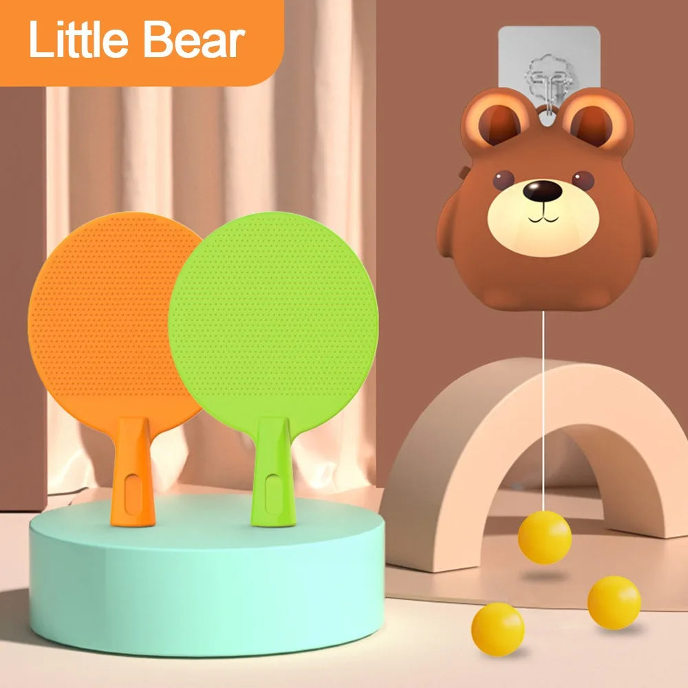 Kids Tennis Trainer Toy – Hand-Eye Coordination Paddle Set Kids Sports Toy Axl 2 Rack5 BallLBear