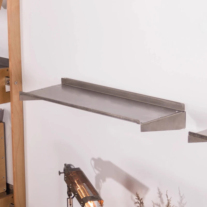 3-Tier Wall Shelf – Ash Wood & Stainless Steel Floating Shelf Wall Mounted Shelf Axl