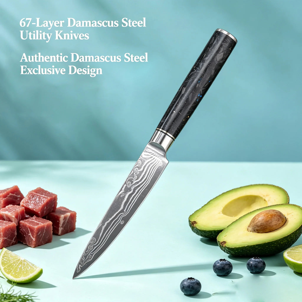 Damascus Steel 67-Layer Chef Knife – Sharp Kitchen Utility Damascus Chef Knife Axl