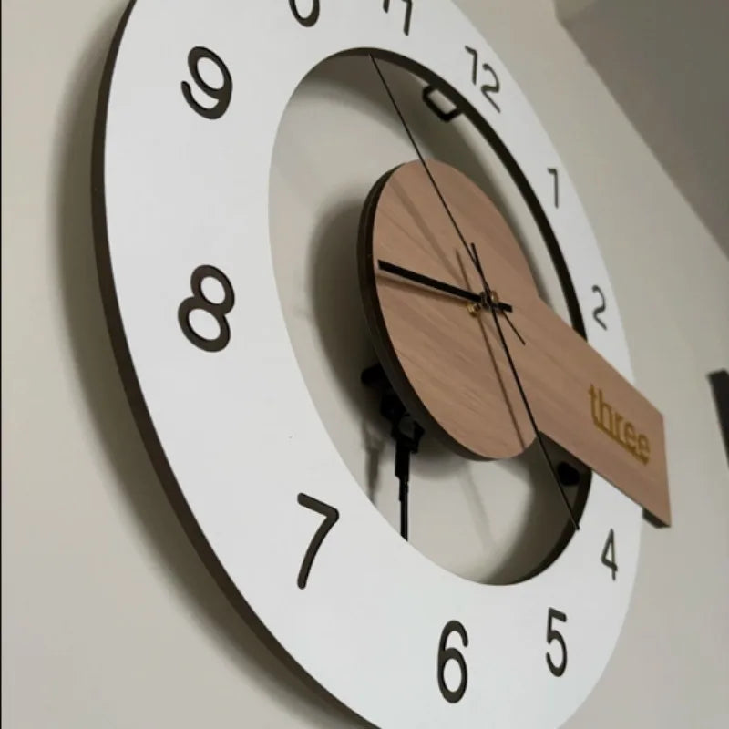 Modern Silent Pendulum Wall Clock – Wood & Acrylic Minimalist Pendulum Wall Clock Axl