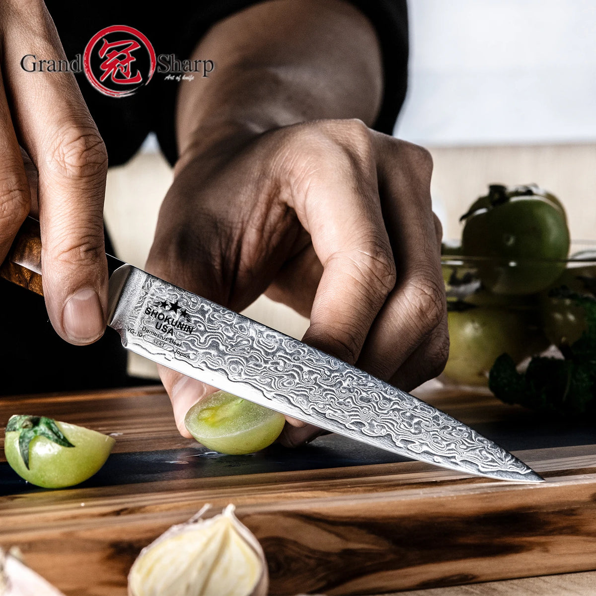 Grandsharp 67-Layer Damascus Steel Chef Knife Blue Handle Damascus Chef Knife Axl