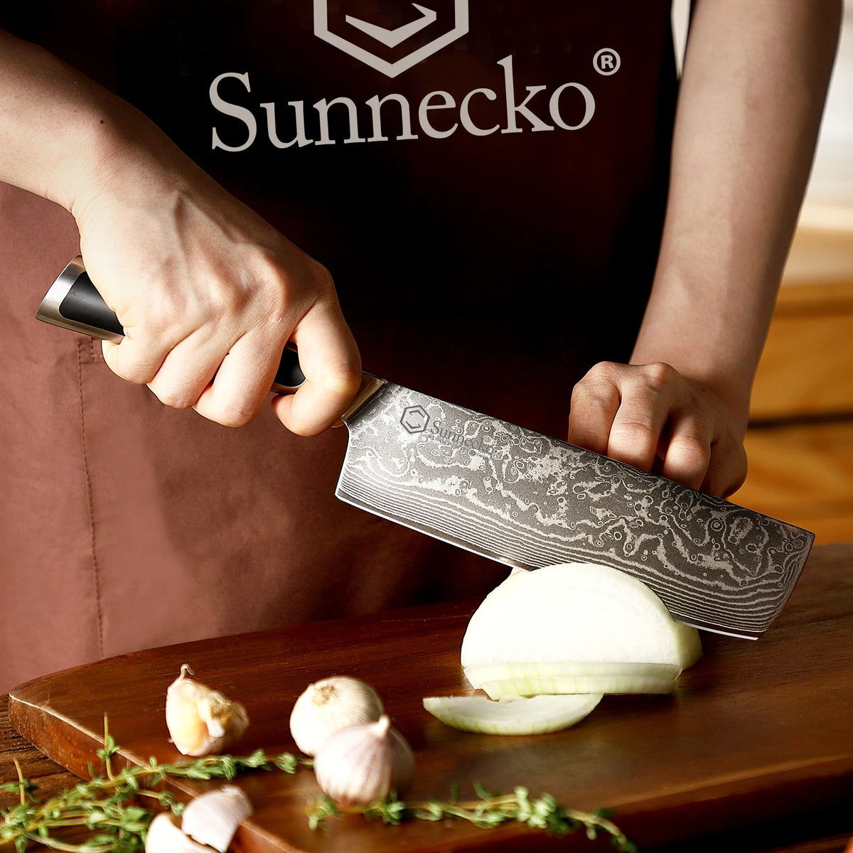 Sunnecko Damascus Kitchen Knife Set | VG10 Core 67-Layer Steel Damascus Kitchen Knife Set Axl