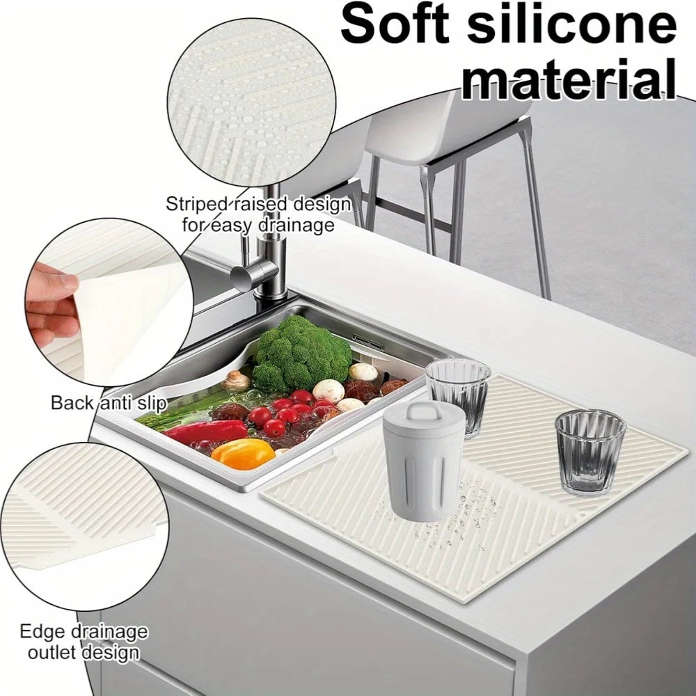 Silicone Dish Drying Mat – Non-Slip, Collapsible & Heat Resistant Dish Drying Mat Axl