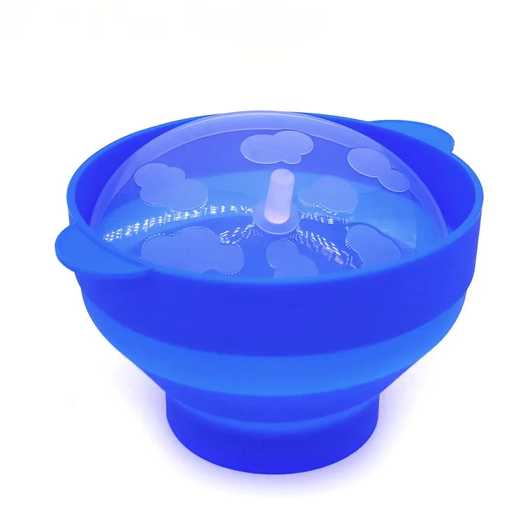 Silicone Microwave Popcorn Maker – BPA-Free Collapsible Bowl Popcorn Maker Bowl Axl Blue Large