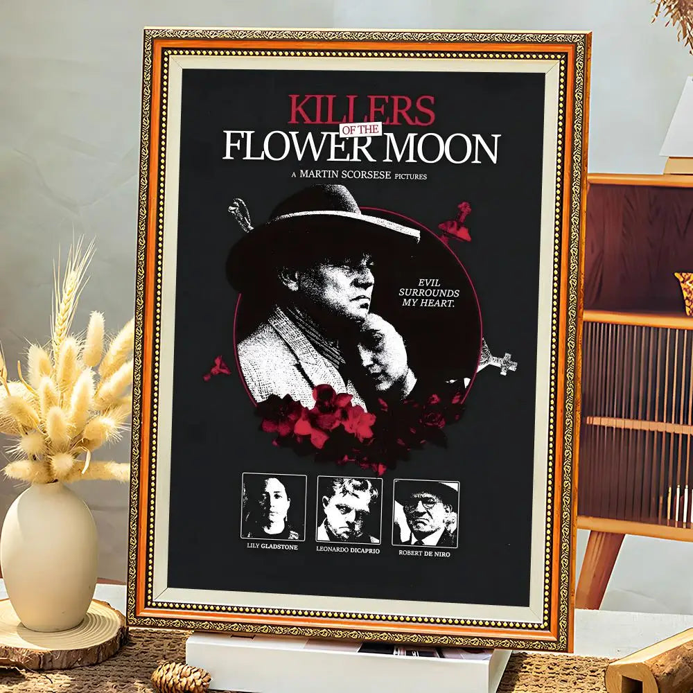 Killers of the Flower Moon Poster – HD Waterproof Self-Adhesive Movie Wall Poster Axl White9 30X40cmNoframe