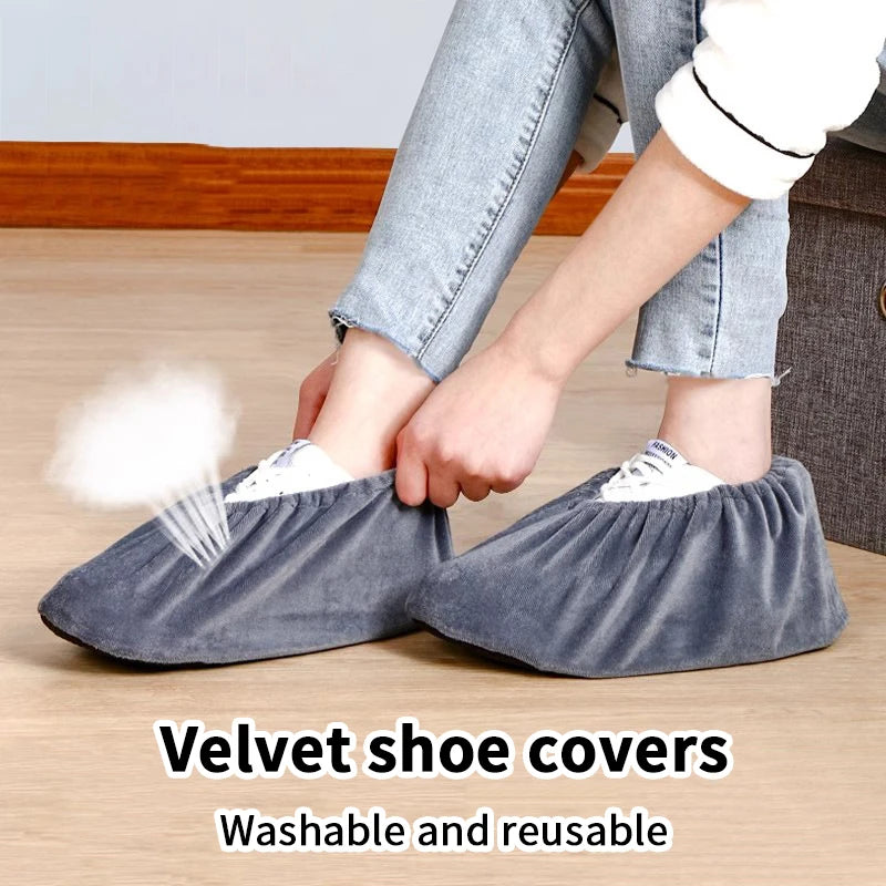 Reusable Thicken Plush Shoe Covers – Anti-Slip Indoor Foot Covers Plush Shoe Covers Axl
