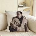 Natural Linen Cushion Cover – Printed Pillow Case Sofa & Bed Linen Cushion Cover Axl White10 50X50cm