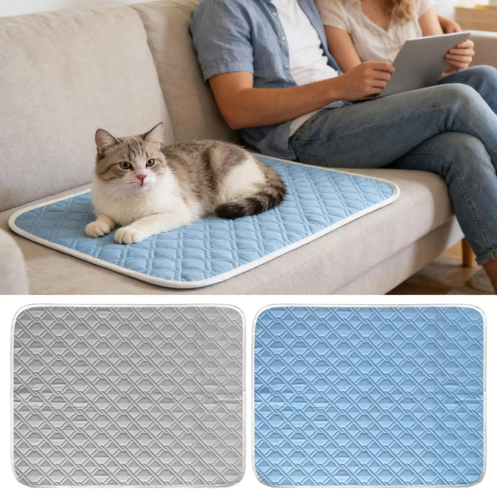 Self-Cooling Pet Mat for Dogs & Cats – 45×35cm Washable Pad Pet Cooling Mat Axl