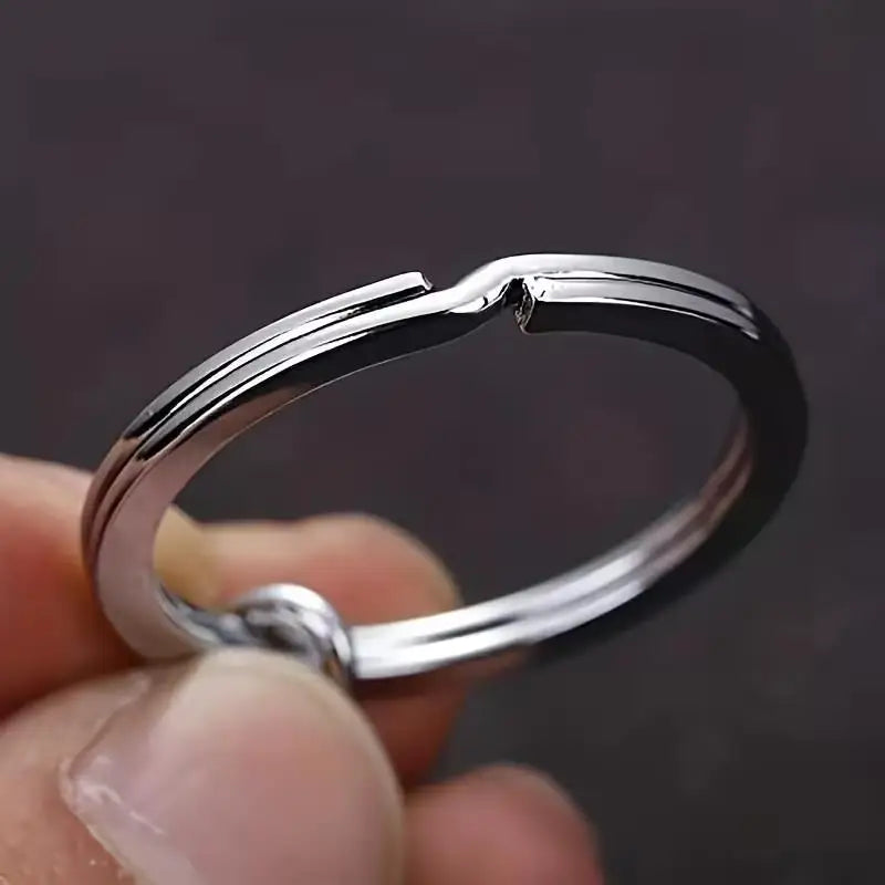 10-Pack 304 Stainless Steel Key Rings – 2.54cm Flat Split Rings Stainless Steel Key Rings Axl
