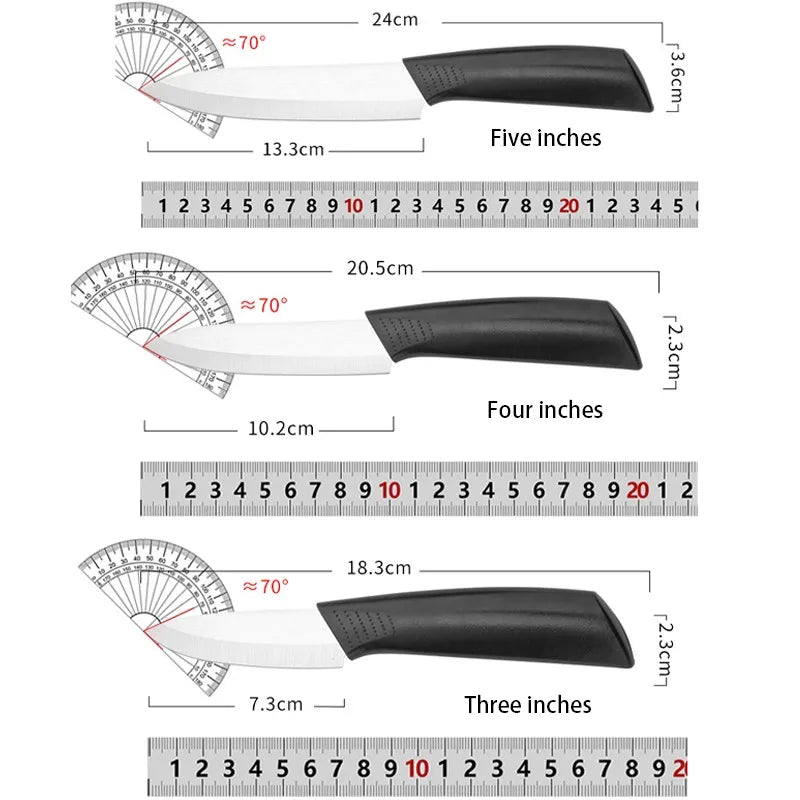 3/4/5 Inch Ceramic Paring Knife with Cover – Rust-Resistant Ceramic Paring Knife Axl