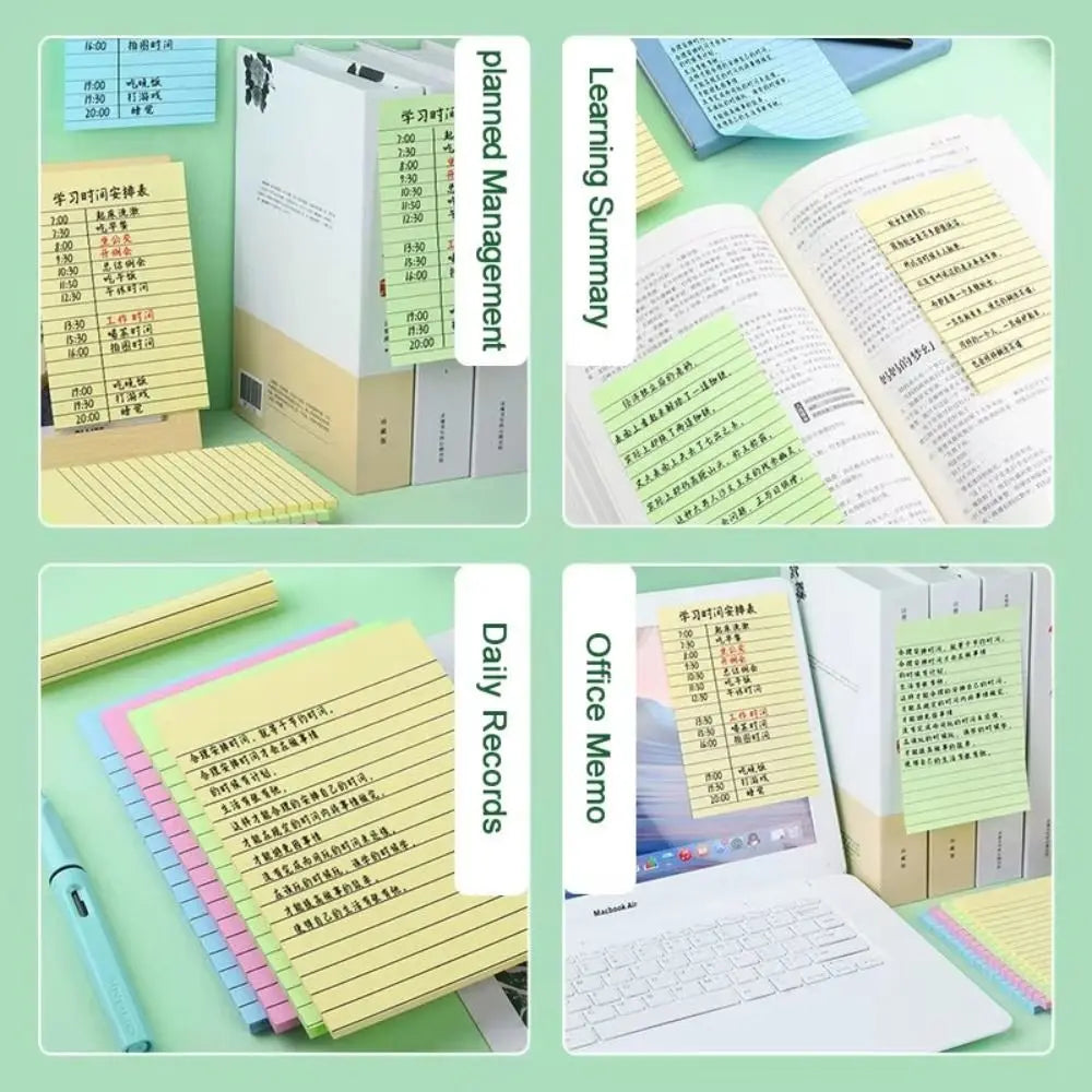 200 Sheets Self-Adhesive Lined Sticky Notes – 4-Color Memo Pad Sticky Notes Memo Pad Axl