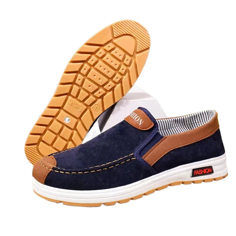 Men's Slip-On Canvas Loafers – Lightweight Non-Slip Casual Shoes Men's Canvas Loafers Axl