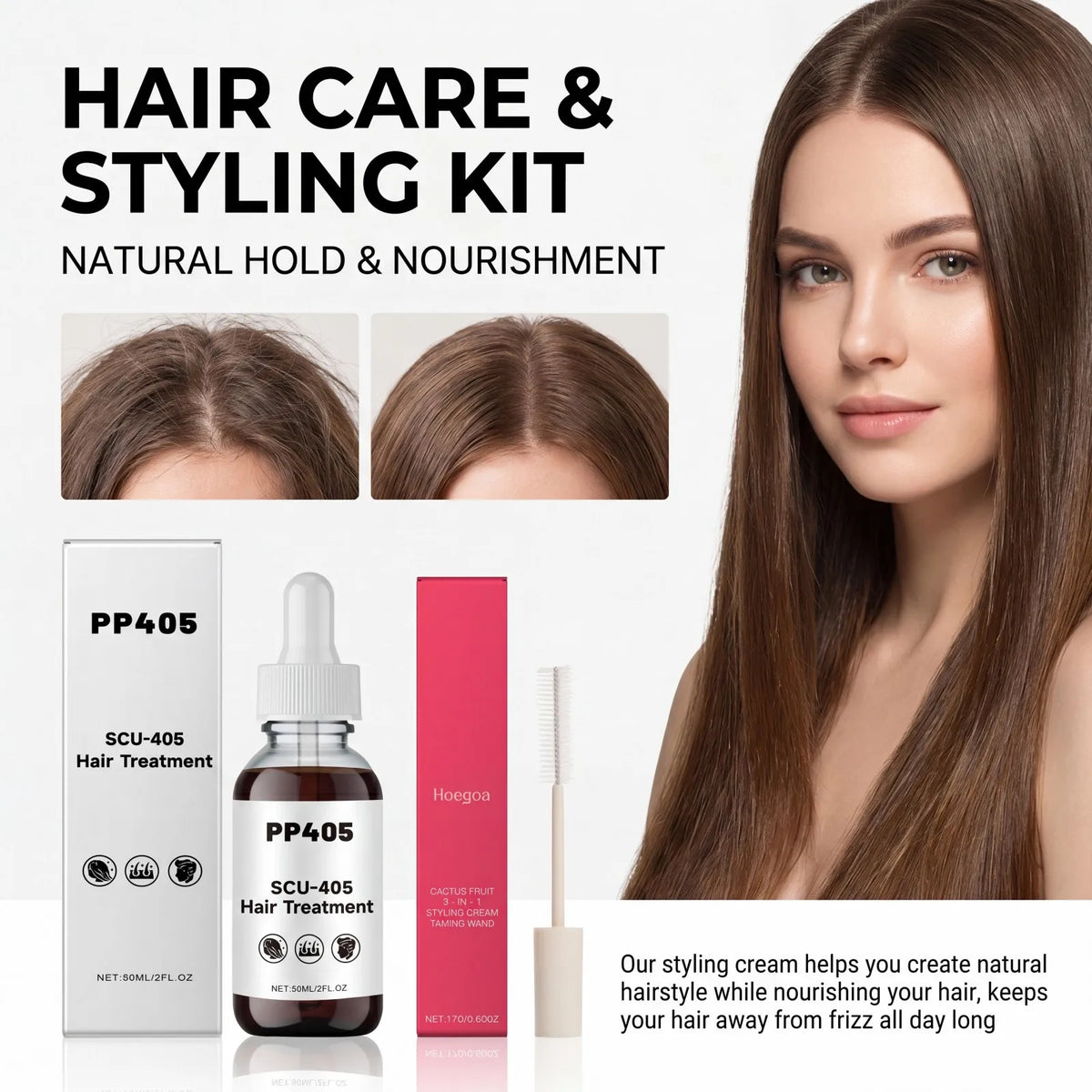 2-in-1 Hair Styling Cream & Nourishing Essential Oil Kit Hair Styling Kit Axl